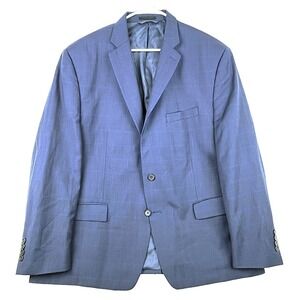 Lauren Ralph Lauren Suit Men 48R Blue Windowpane‎ Wool Blend 2 Piece Suit